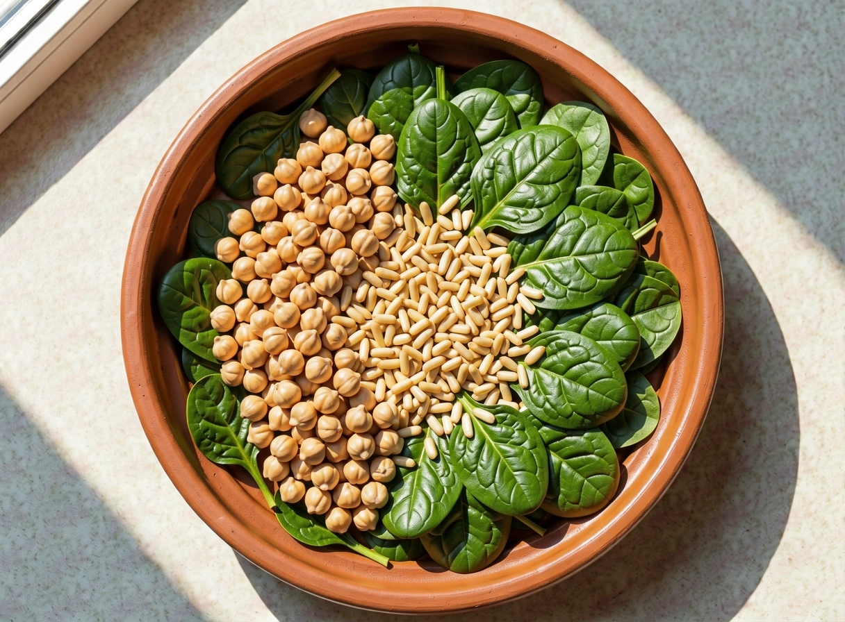 Composición de cena saludable